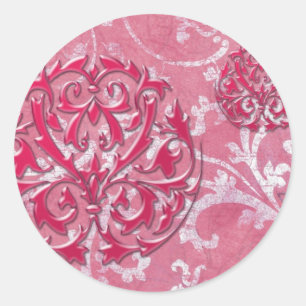 PORTO CRISTO: VINTAGE SHABBY LUXUS IN ROSA RUNDER AUFKLEBER
