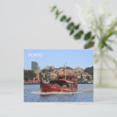 Porto: Douro-Boot, Portugal Postkarte (Stehend Vorderseite)
