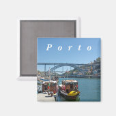 Porto. Douro River und Dom Luis I Bridge. Magnet (Vorderseite/Rückseite)