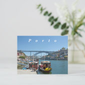 Porto. Douro River und Dom Luis I Bridge. Postkarte (Stehend Vorderseite)