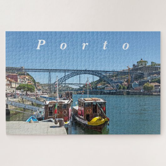 Porto. Douro River und Dom Luis I Bridge. Puzzle (Horizontal)