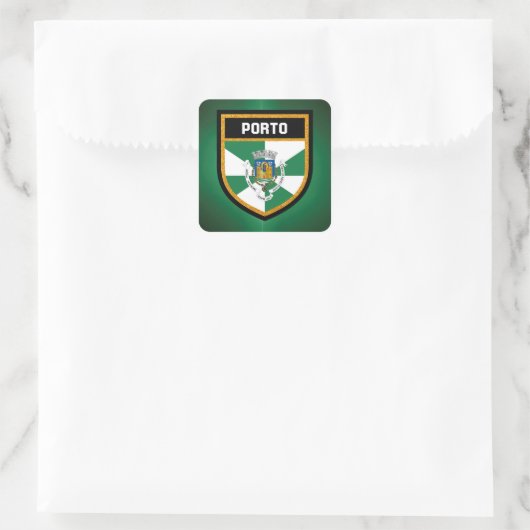 Porto Flag Quadratischer Aufkleber (Tasche)