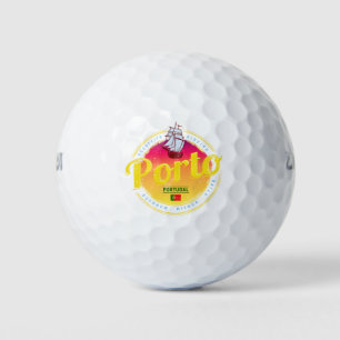 Porto in Portugal Schiff Retro Sunset Vintag Golfball