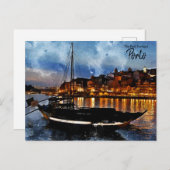 Porto nach Nachtpostkarte Postkarte (Vorne/Hinten)