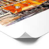 Porto Portugal Art Reisen Wasserfarben Hand zeichn Poster (Ecke)