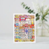 Porto Portugal Bekannte Wasserfarbskizze für Reise Postkarte (Stehend Vorderseite)