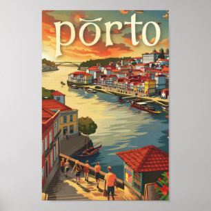 Porto Portugal Der berühmte Vintage-Ausflugsort Poster