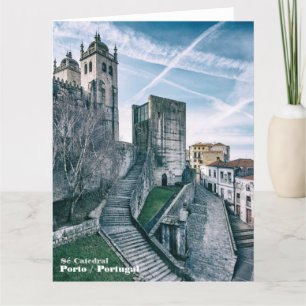 Porto, Portugal Kathedrale und Altstadt Dankeskarte
