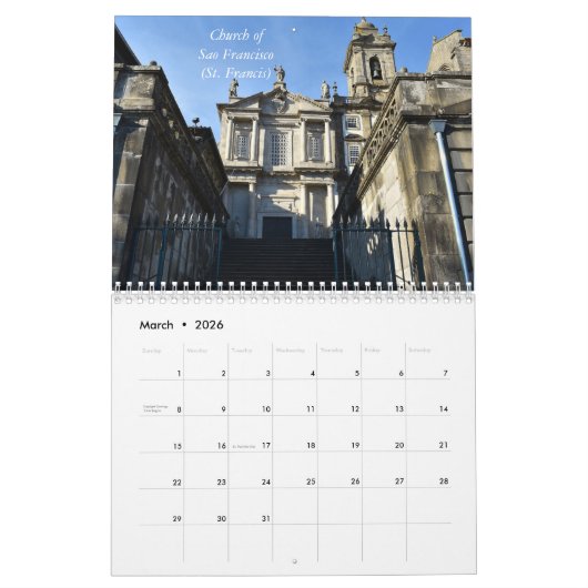Porto Portugal Mauerkalender Kalender (Mär 2026)