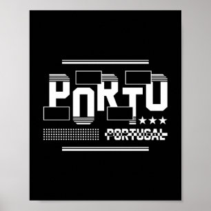 Porto Portugal Moderne Typografie Reise Design Poster