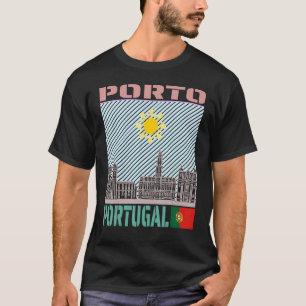Porto Portugal Panorama Land Land Stadt Panorama T-Shirt
