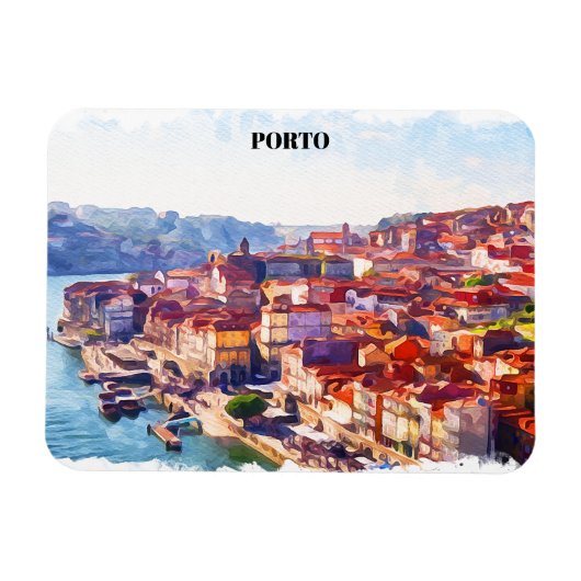 Porto Portugal Panoramaansicht Magnet (Horizontal)