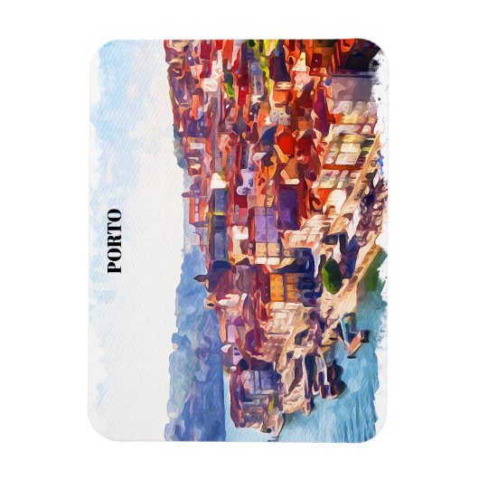 Porto Portugal Panoramaansicht Magnet (Vertikal)