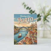 Porto Portugal Postkarte (Stehend Vorderseite)