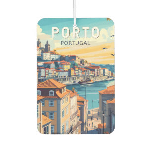 Porto Portugal Reise Kunst Vintage Autolufterfrischer