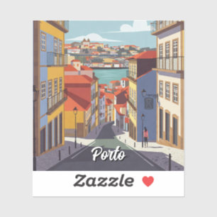 Porto Portugal Reisen Abstrakt Aufkleber