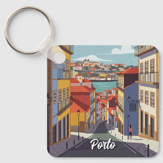 Porto Portugal Reisen Abstrakt Schlüsselanhänger (Vorderseite)
