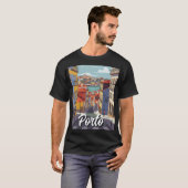 Porto Portugal Reisen Abstrakt T-Shirt (Vorne ganz)