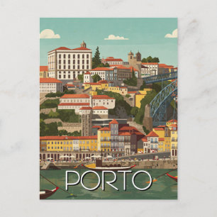 Porto Portugal Reisen Abstrakt Vintag Postkarte