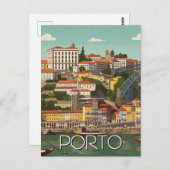 Porto Portugal Reisen Abstrakt Vintag Postkarte (Vorne/Hinten)