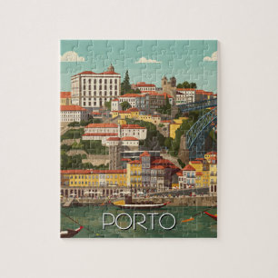 Porto Portugal Reisen Abstrakt Vintag Puzzle