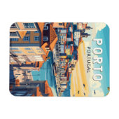 Porto Portugal Reisen Kunst Vintag Magnet (Horizontal)