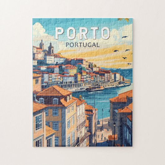 Porto Portugal Reisen Kunst Vintag Puzzle (Vertikal)