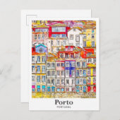 Porto Portugal Reisen Wasserfarben Sketch Hand zei Postkarte (Vorne/Hinten)