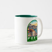 Porto Portugal Reisen Zweifarbige Tasse (VorderseiteRechts)