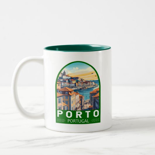 Porto Portugal Reisen Zweifarbige Tasse (Links)