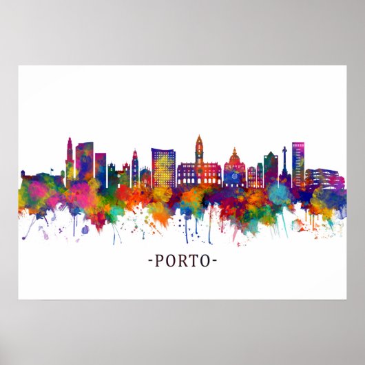 Porto Portugal Skyline Poster (Vorne)