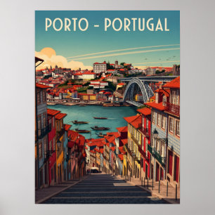 Porto, Portugal - Stadt und Fluss Poster