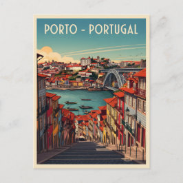 Porto, Portugal - Stadt und Fluss Postkarte