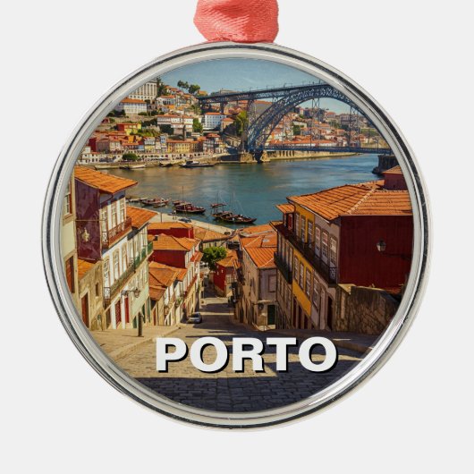 Porto Portugal Travel Ornament Aus Metall (Vorne)