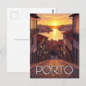 Porto Portugal Travel Sunset Postkarte (Vorne/Hinten)