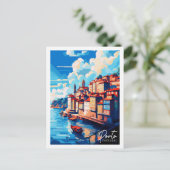Porto Portugal Vintage Postkarte (Stehend Vorderseite)
