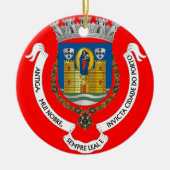 Porto* Portugal Weihnachtsbaum Keramik Ornament (Vorne)