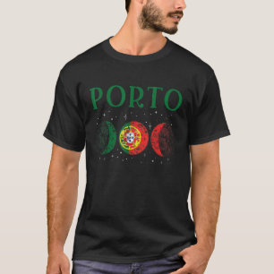Porto Portugiesische Stadt Retro Portugal Flag 2 T-Shirt