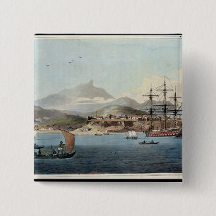 Porto Praya in der Insel von St. Jago, überziehen Button