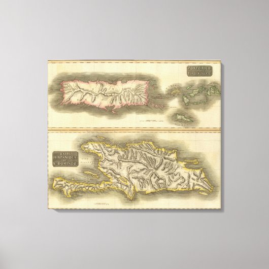 Porto Rico, Jungfrau Isles, Hispaniola Leinwanddruck (Vorderseite)
