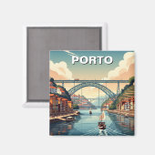Porto River Cruise Portugal Reisen Magnet (Vorderseite/Rückseite)
