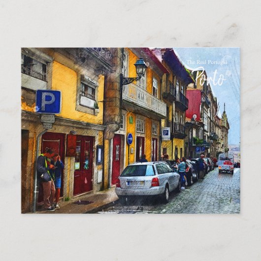 Porto Streets Portugal Postkarte (Vorderseite)