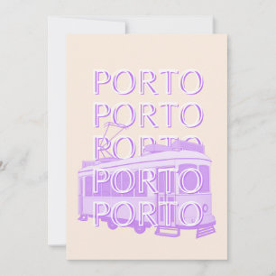 Porto Travel Art, Portugal, Pastel, Minimalistisch Feiertagskarte