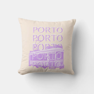 Porto Travel Art, Portugal, Pastel, Minimalistisch Kissen