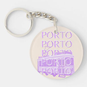 Porto Travel Art, Portugal, Pastel, Minimalistisch Schlüsselanhänger