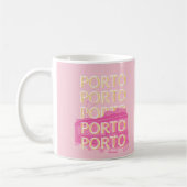 Porto Travel Art, Portugal, Pink, Preppy Kaffeetasse (Links)