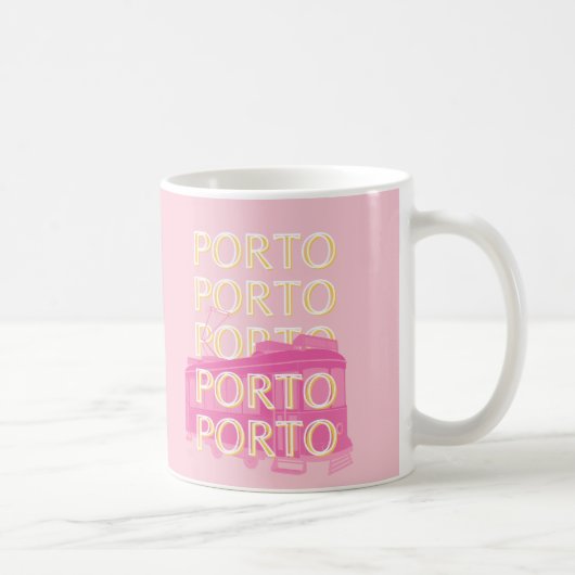 Porto Travel Art, Portugal, Pink, Preppy Kaffeetasse (Rechts)