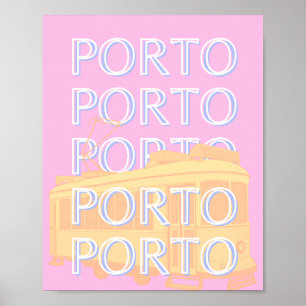 Porto Travel Art, Portugal Reisen Kunst, Preppy Pi Poster