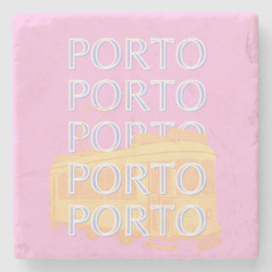 Porto Travel Art, Portugal Reisen Kunst, Preppy Pi Steinuntersetzer