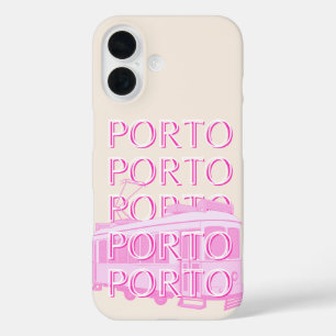 Porto Travel Art, Portugal Reisen Kunst, Rosa iPhone 16 Hülle